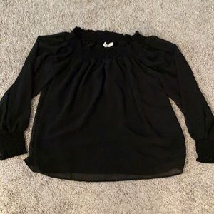 Topshop Off the shoulder black flowy shirt